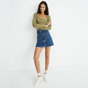 Madewell Stretch Denim A-Line Mini Skirt Size 6